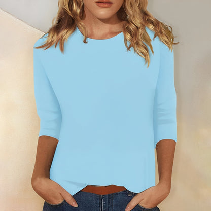 Louisa - Tricou cu mânecă lungă, simplu și lejer pentru femei