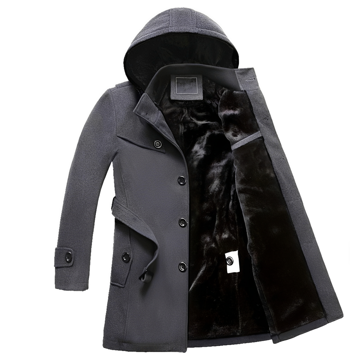 Robert - Trenci modern, gros, cu căptușeală din blană artificială pentru bărbați