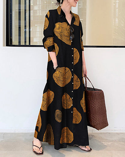 SunlitSerenity - Rochie Maxi din In