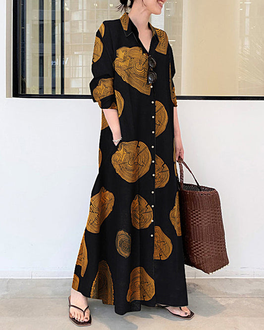 SunlitSerenity - Rochie Maxi din In