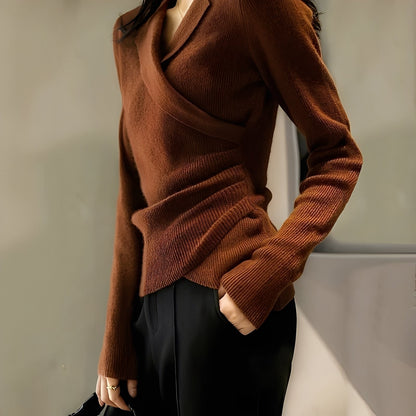 Myrtle - Pulover clasic asimetric slim-fit pentru dame