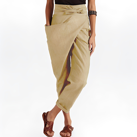 Courteney - Pantaloni harem lejeri cu talie înaltă pentru femei