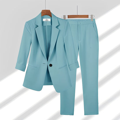 Elouise - Set de sacou și pantaloni formal, lejer, pentru femei
