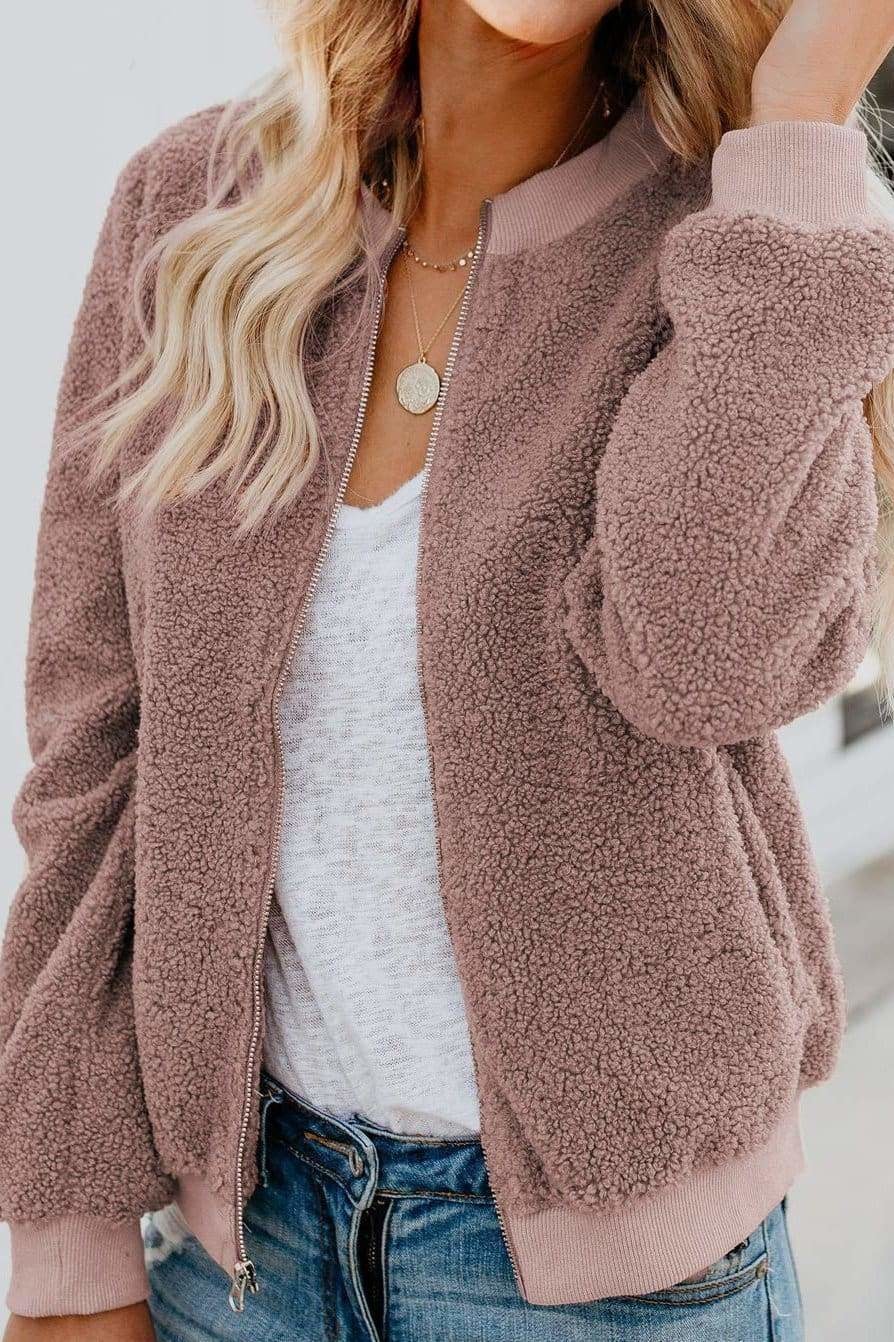 Korra - Jachetă bomber din pluș pufoasă pentru femei