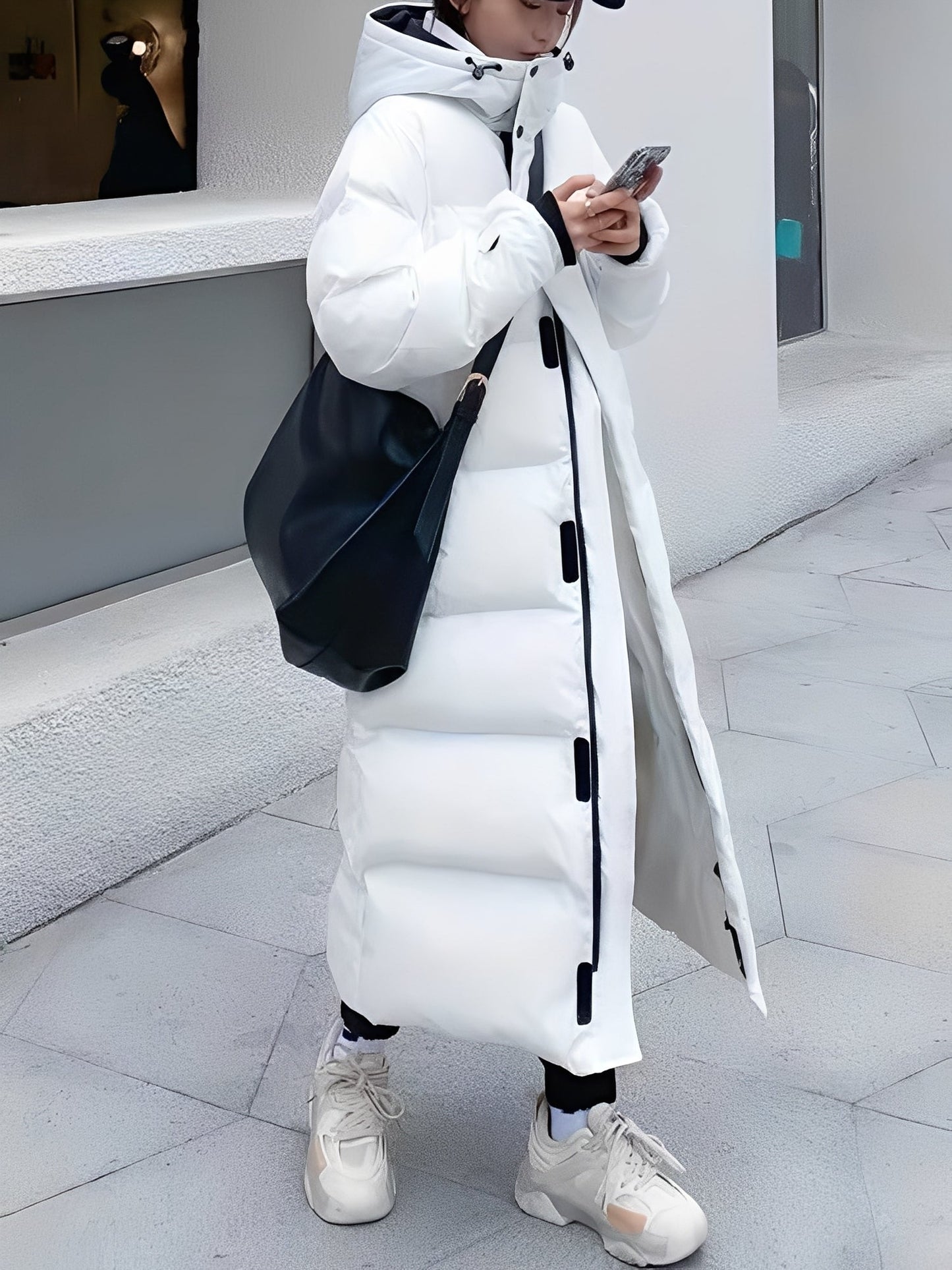 Hazel - Haină lungă cu glugă la modă pentru femei