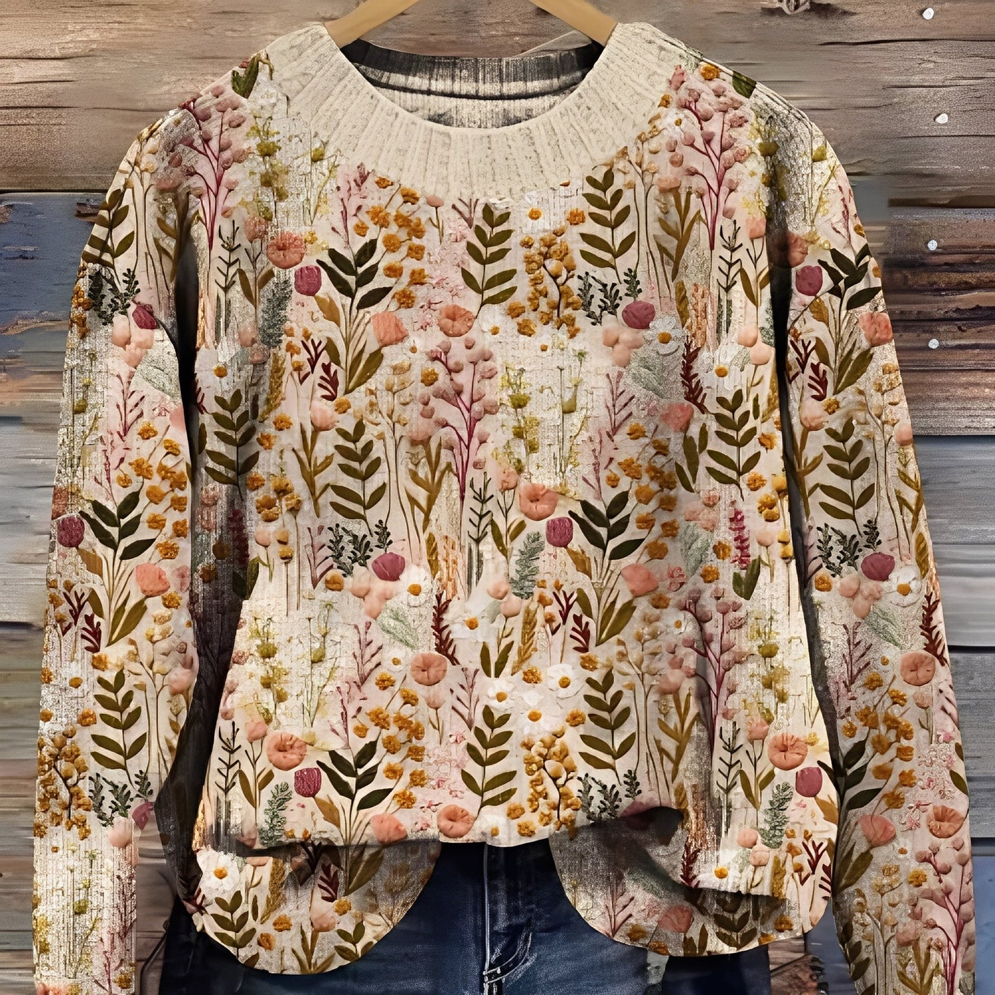 Eunice - Pulover clasic din lână cu imprimare pentru doamne