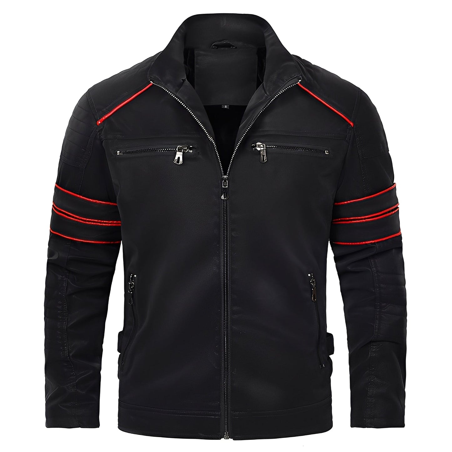 Jerold - Geacă de piele stilată pentru motocicliști, pentru bărbați
