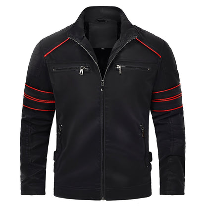 Jerold - Geacă de piele stilată pentru motocicliști, pentru bărbați