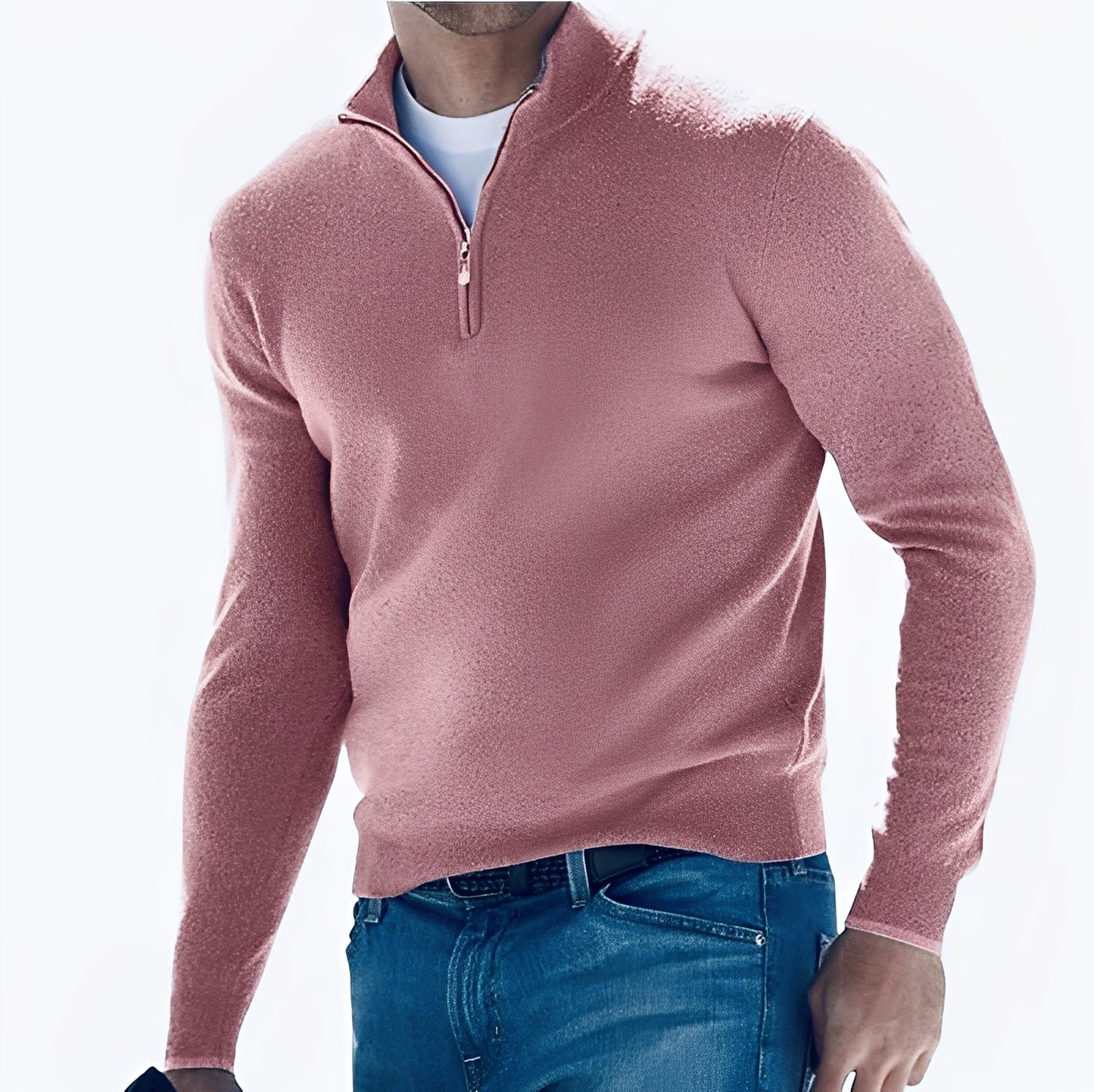 Eliott - Pulover cashmere cu fermoar pentru bărbați