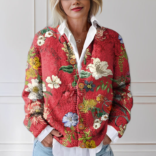 Yasmin - Cardigan stil cu model floral pentru femei
