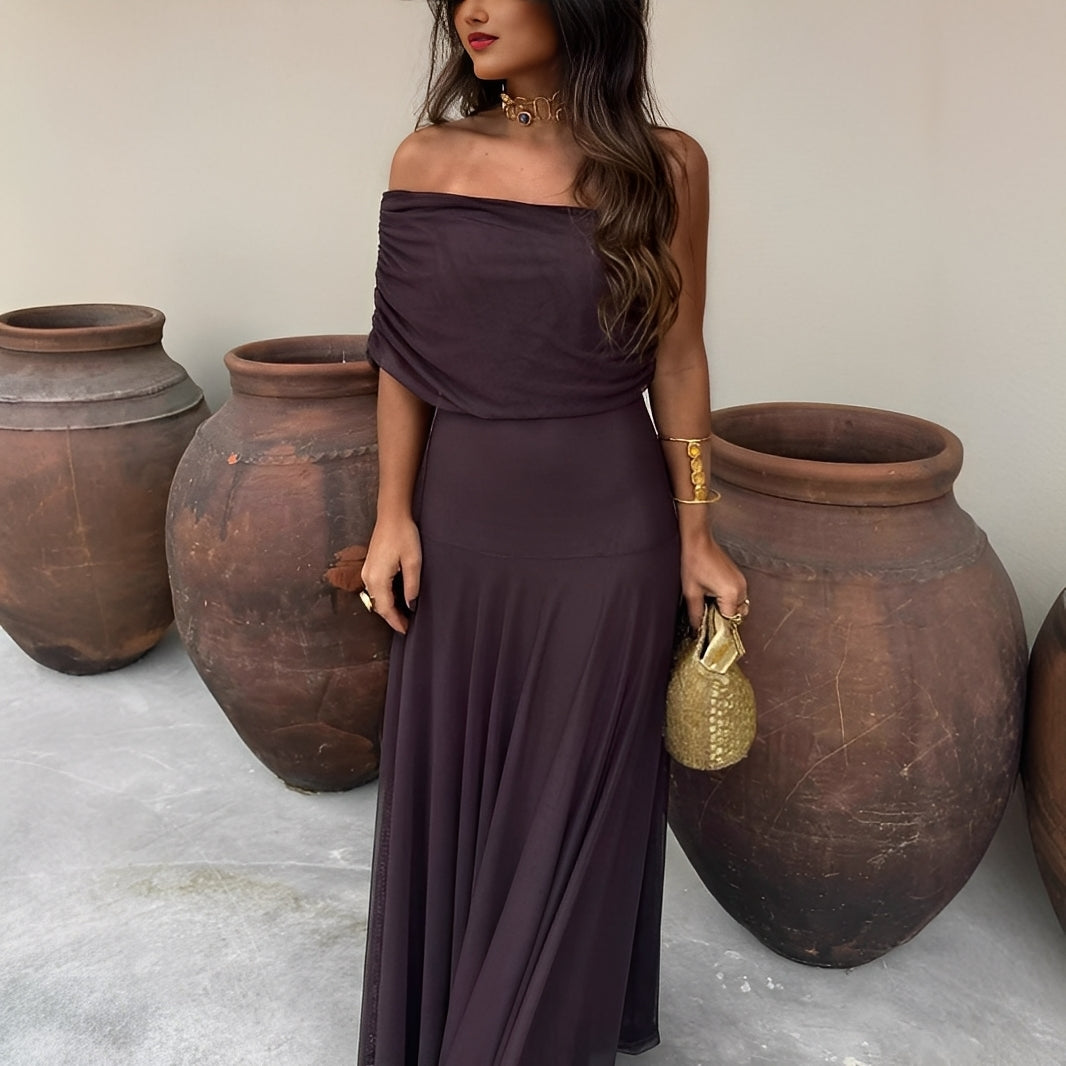 Eunice - Rochie Maxi Elegantă din Mesh pentru Femei