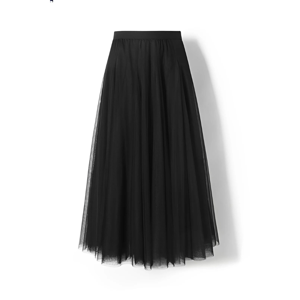 Kelly - Fustă midi lejeră din țesătură plisată pentru femei