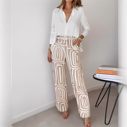 Ginette - Set elegant de cămașă și pantaloni pentru femei