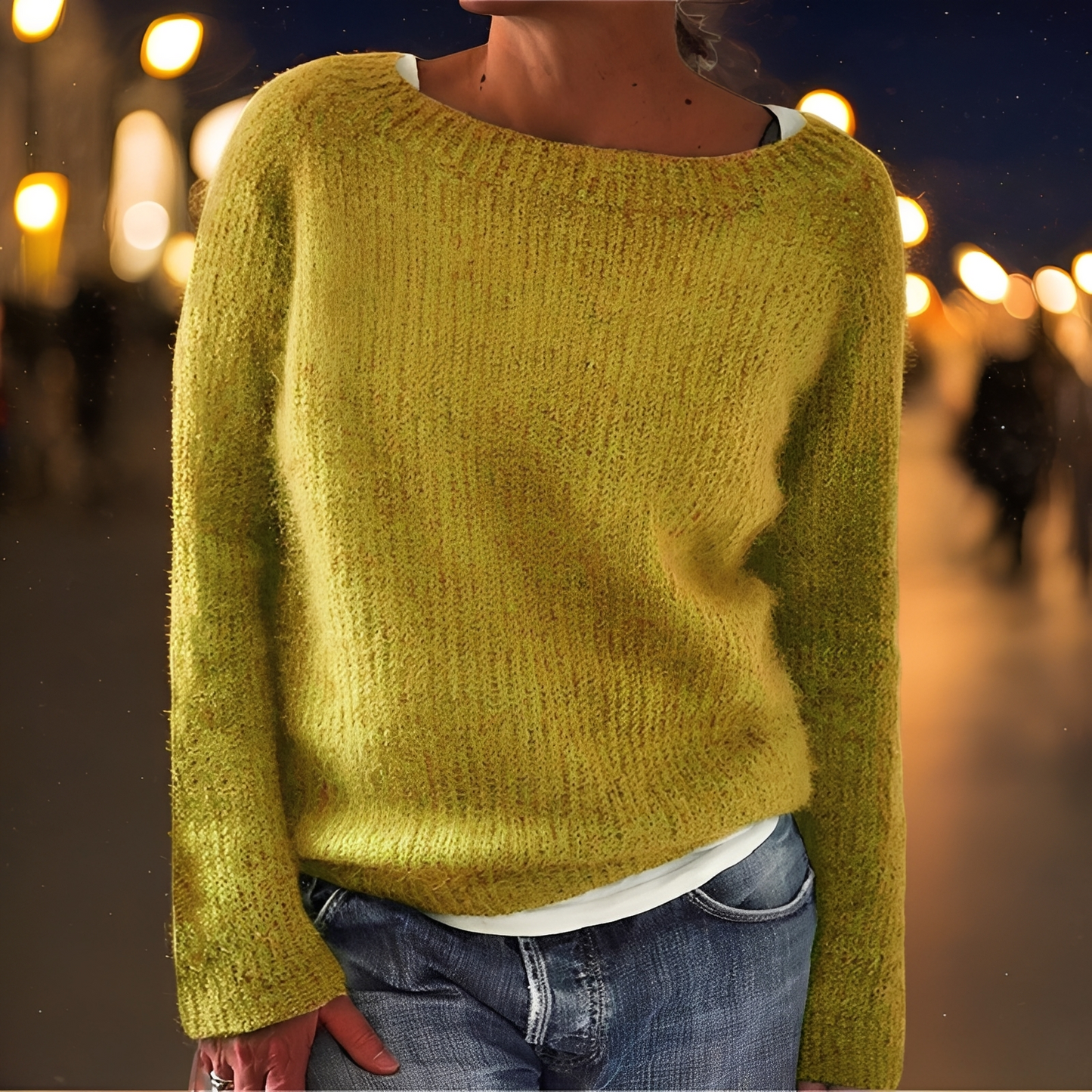 Abeeha - Pulover larg cu temă de brad pentru femei