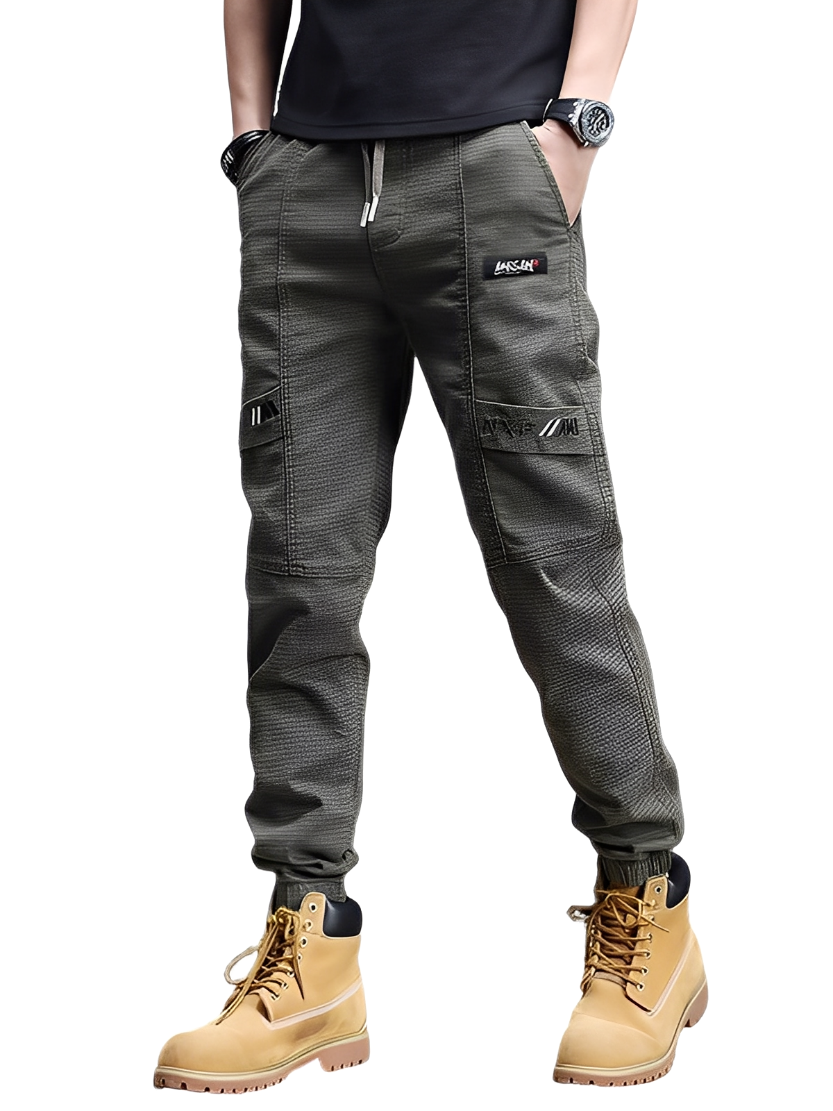 Alvin - Pantaloni de trening stilați cu șnur pentru bărbați