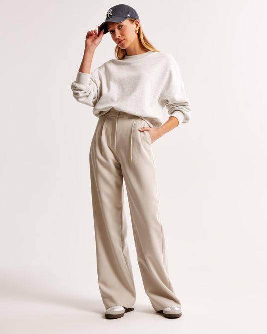 Estelle - Pantaloni de damă cu pliuri, realizați la comandă