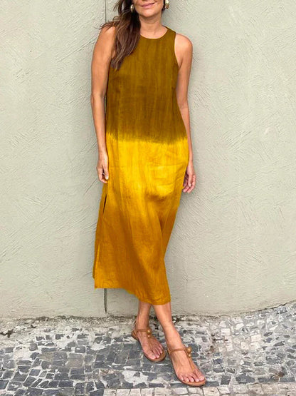 Mabelle - Rochie fără mâneci cu croială lejeră și tie-dye