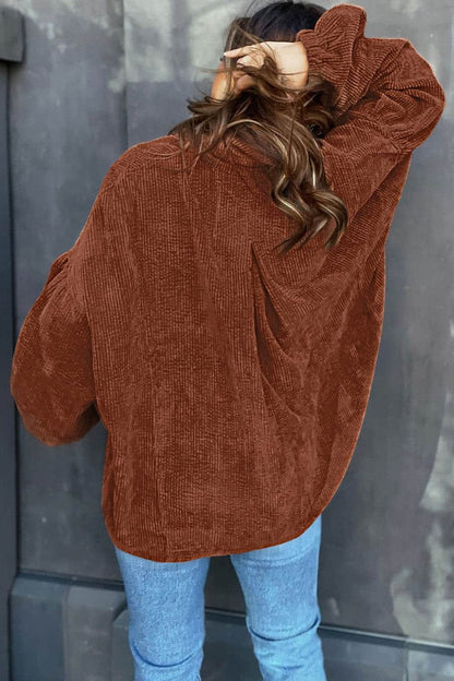 Mai - Bluza Cord cu Mâneci Bufante Moda Femei