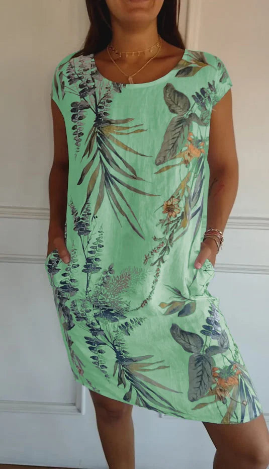 Britt – Rochie cu imprimeu și decolteu rotund