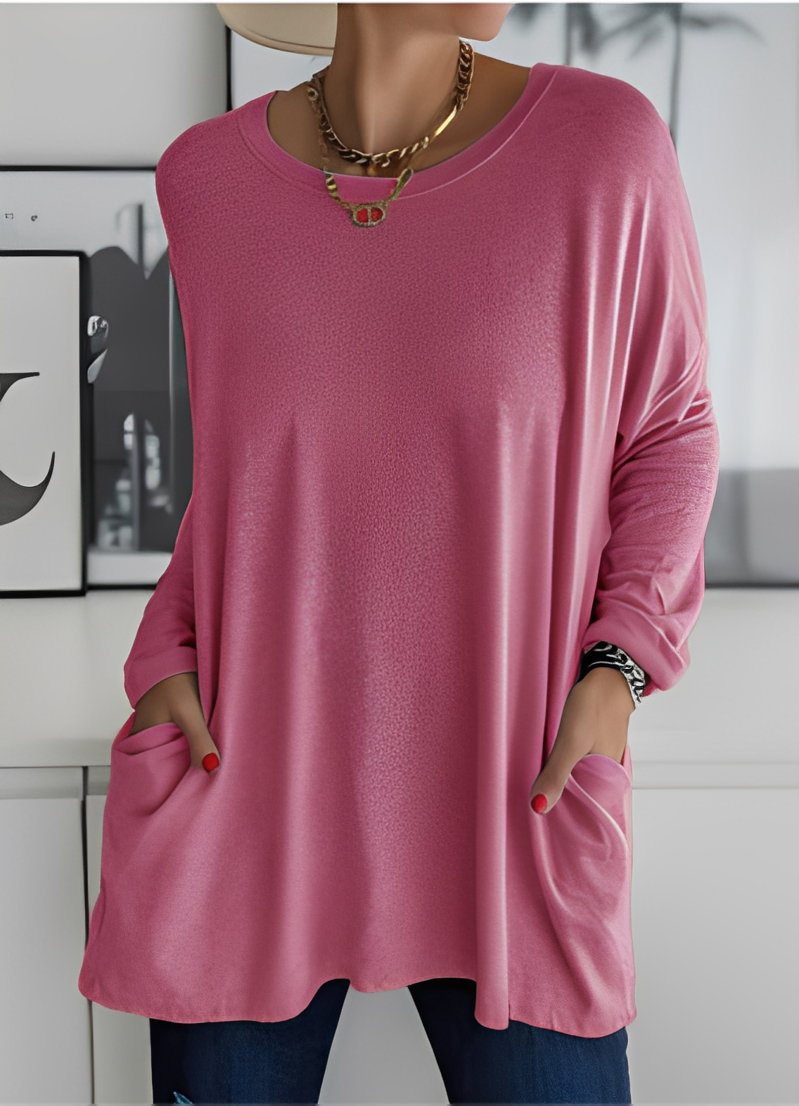 Shanene - Pulover simplu, lejer pentru dame