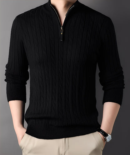 Damian - Pulover modern tricotat cu fermoar pentru bărbați