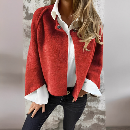 Noélie - Palton de lână cu guler rotund pentru femei