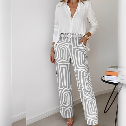 Ginette - Set elegant de cămașă și pantaloni pentru femei