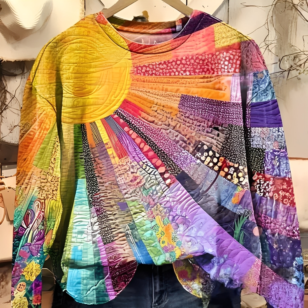 Aloysia - Bluza femeie cu imprimeu digital colorat