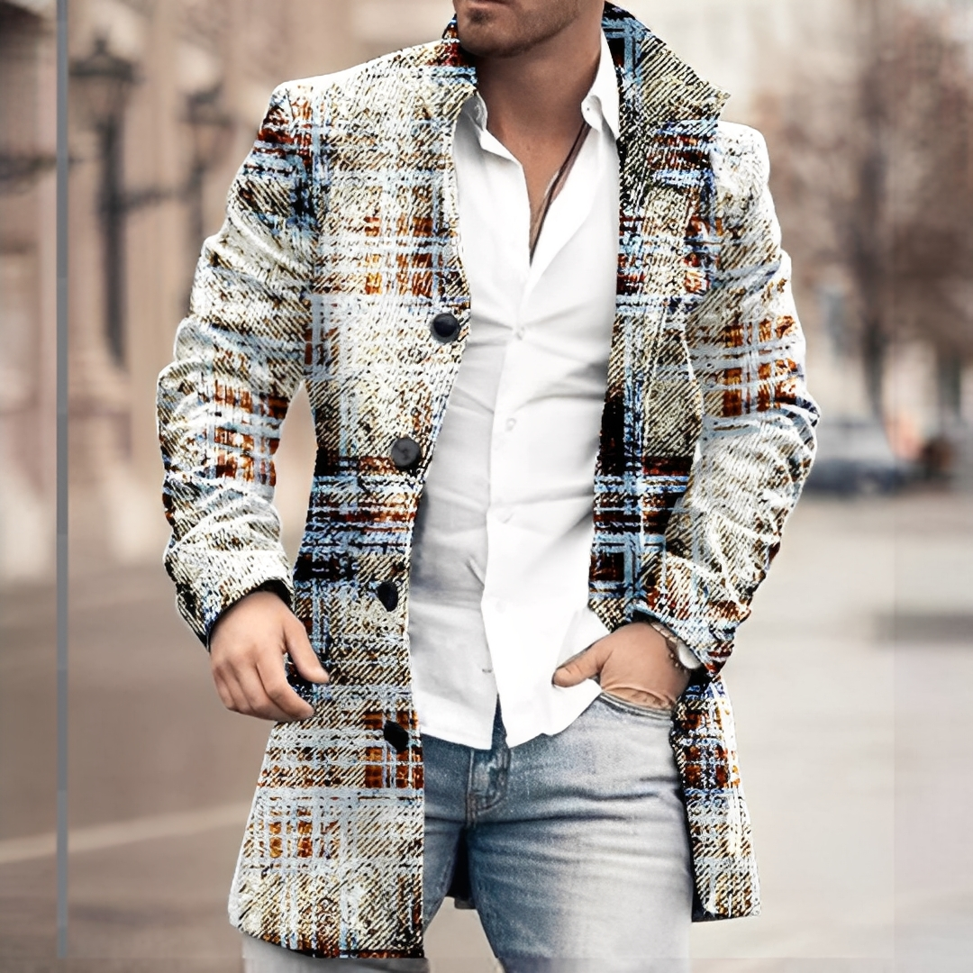 Louison - Palton lung cu nasturi elegant pentru bărbați