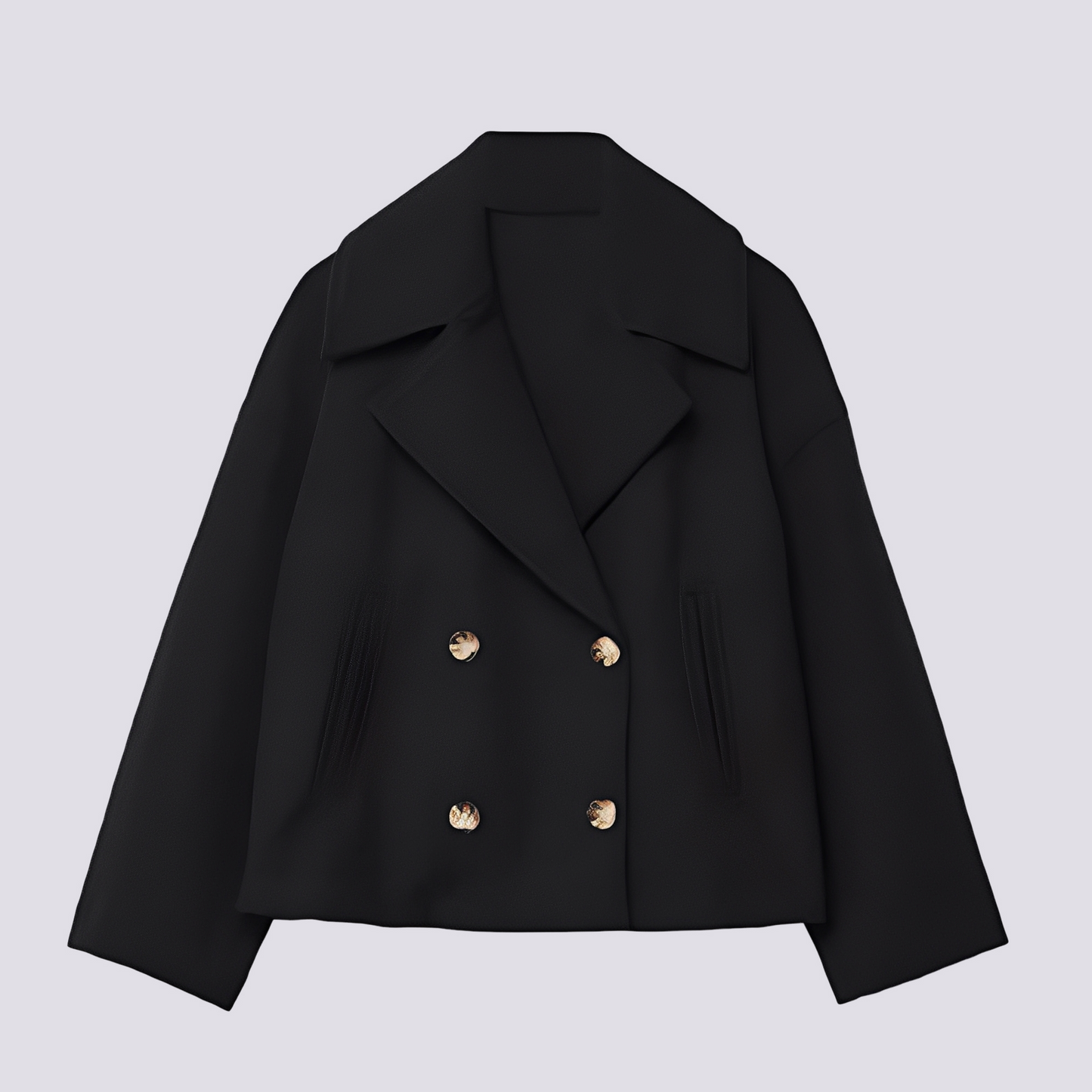 Bethney - Elegantă scurtă jachetă de lână cu guler revers pentru femei