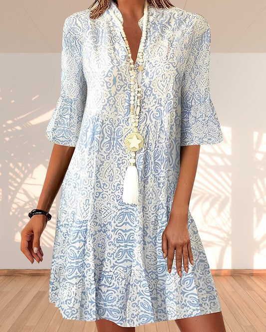 Elanora – Rochie cu Imprimeu de Eleganță Timeless