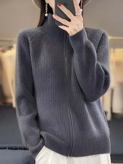 Brylee - Jachetă modernă din lână cu fermoar pentru femei