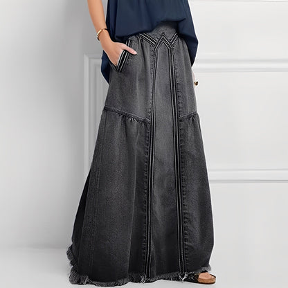 Jordyn - Fustă jeans elastică și lejeră cu buzunare pentru femei