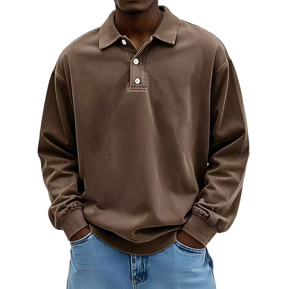 Chris - Tricou clasic gros cu mânecă lungă pentru bărbați