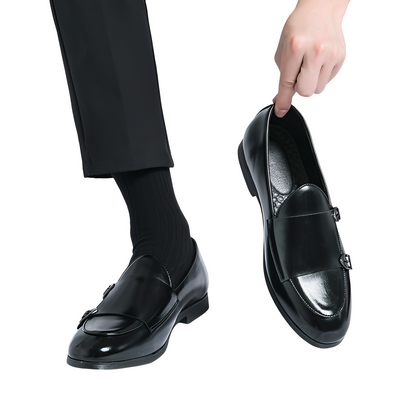 Bryan - Pantofi formali bărbătești din piele cu cataramă dublă