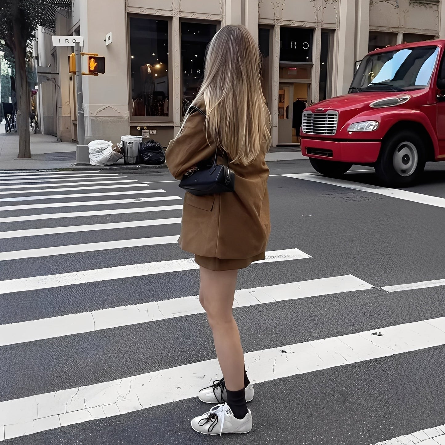 Ashlea - Sacou elegant cu rever și fustă pentru dame