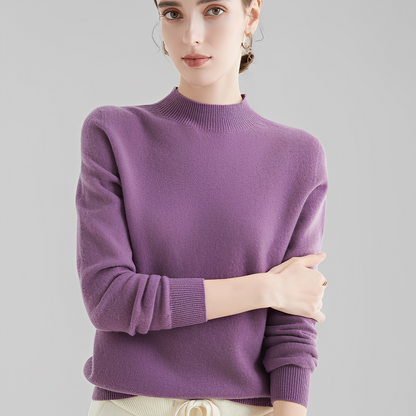 Chrystellene - Pulover confortabil din cașmir cu guler înalt pentru femei