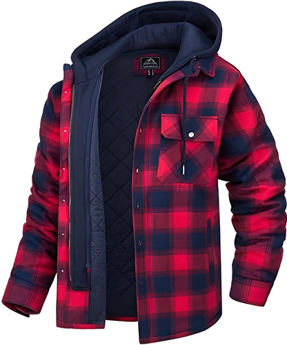 Rodger - Jachetă cu glugă cu carouri stilată pentru bărbați