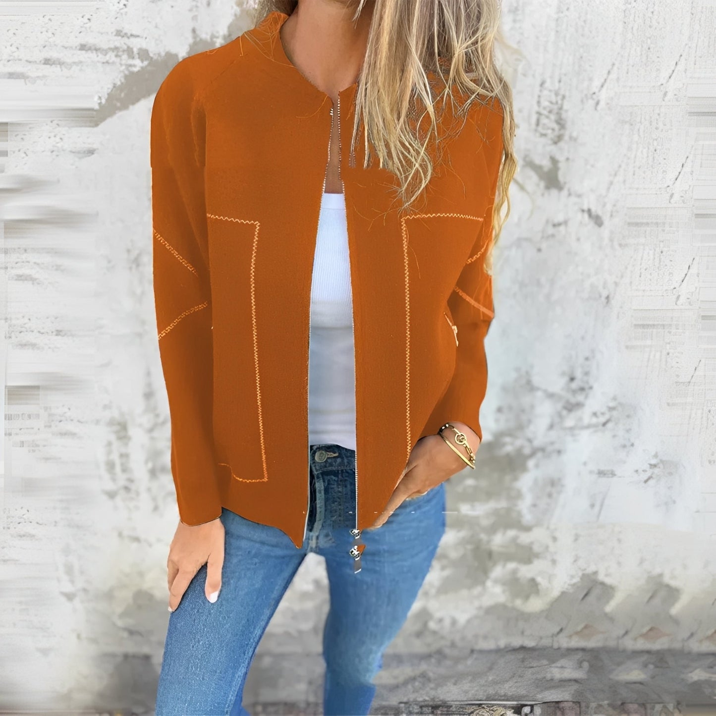 Chelsea - Jachetă stilată cu fermoar pentru dame