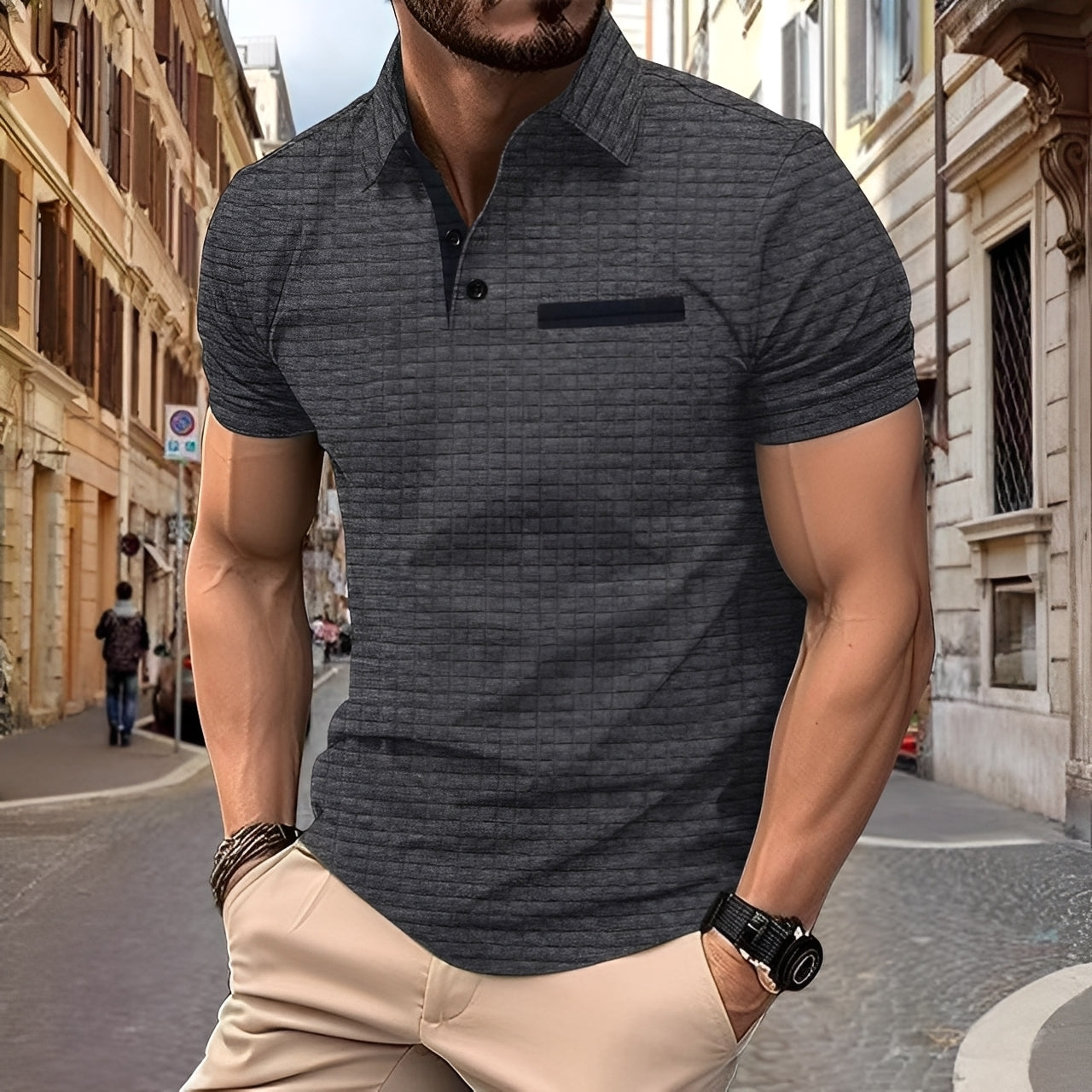 Benson - Elegant tricou polo slim-fit pentru bărbați