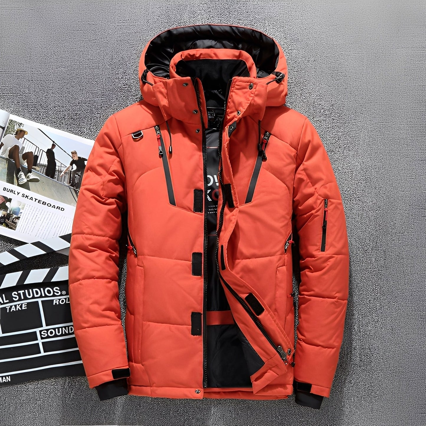 Damian - Jachetă modernă cu glugă cu mai multe buzunare pentru bărbați