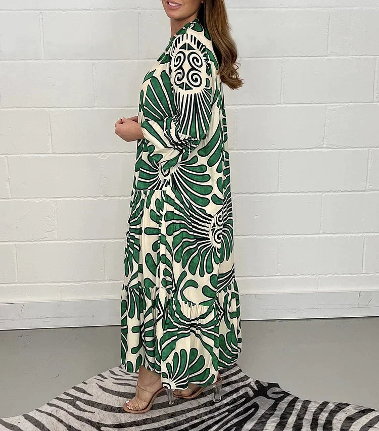 Petra - Elegant Rochie Maxi cu Nasturi