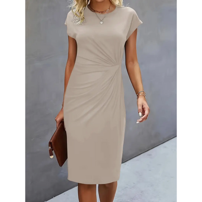 Miranda - Elegantă Rochie Midi Damă Mâneci Scurte