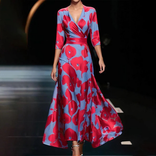 Yuna - Rochie petrecută cu imprimeu floral
