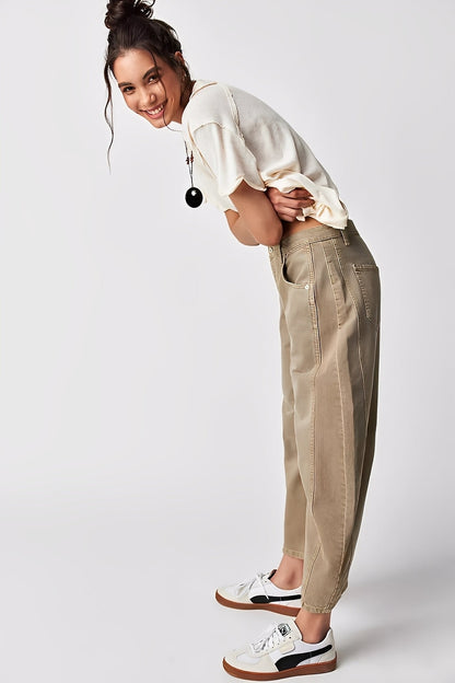 Adrienne - Clasice largi croite Barrel-Jeans pentru dame