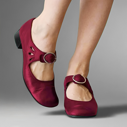 Adélayla - Sandale cu toc confortabil din piele pentru femei