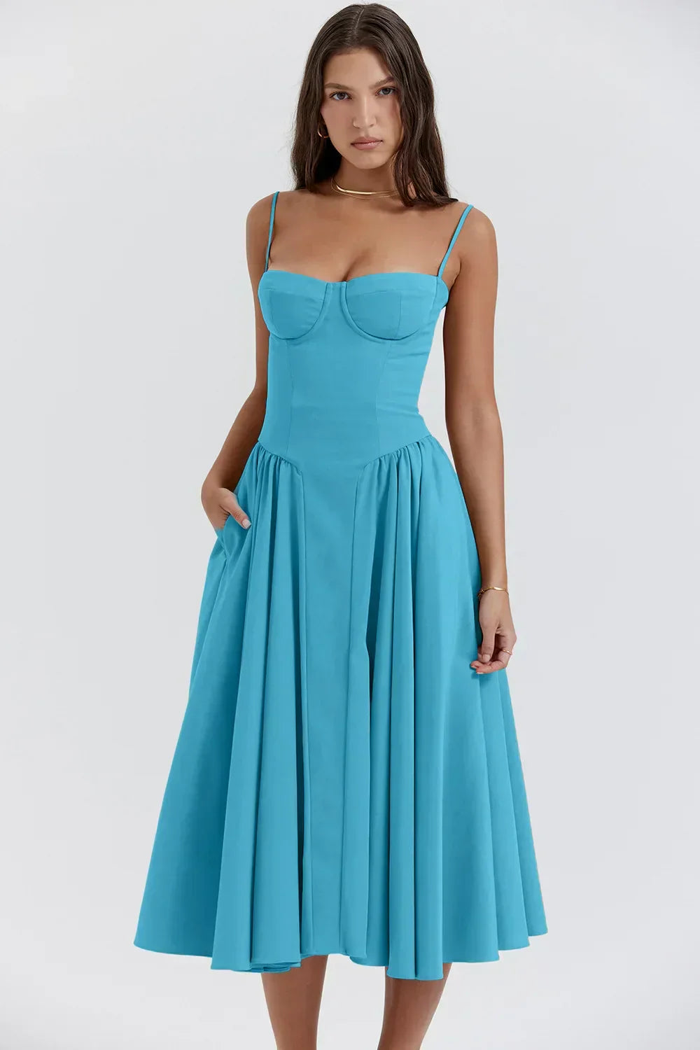 Jutte - Rochie Midi Fără Mâneci pentru Femei