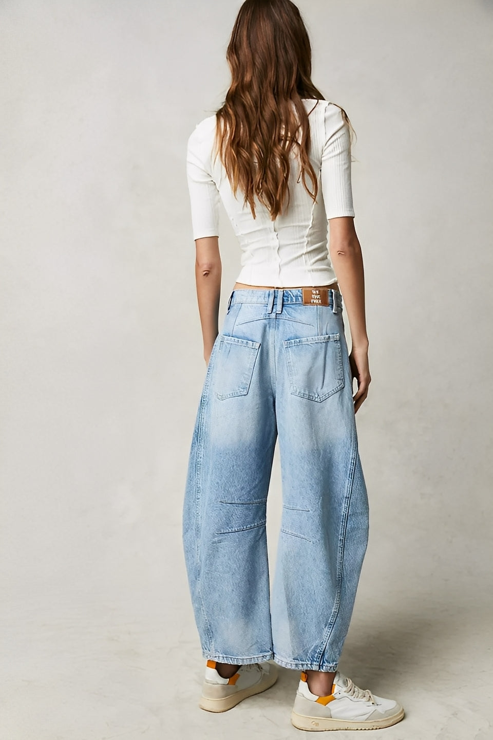 Adrienne - Clasice largi croite Barrel-Jeans pentru dame