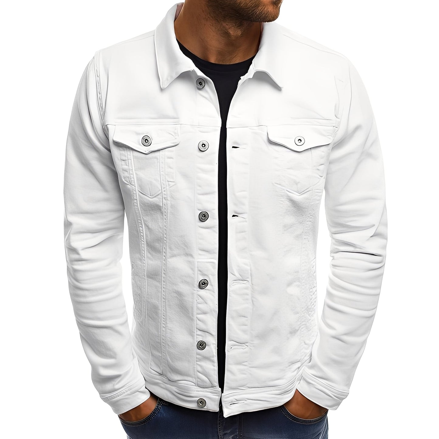 Steven - Jeansjacke stilată cu tasuri pentru bărbați