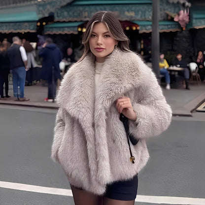 Melany - Haină elegantă de blană artificială pentru femei